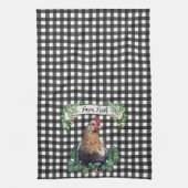 Bauernhof | Hühner | Personalisiertes Hängeband Geschirrtuch (Vertikal)