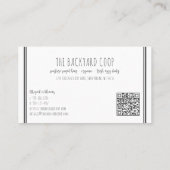 Bauernhof Hühnereier QR-Code Visitenkarte (Rückseite)