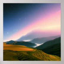 Bauernhof im Gebirgsposter