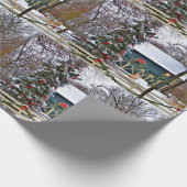 Bauernhof im Landstil mit Degustation des Weihnach Geschenkpapier (Ecke)