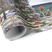 Bauernhof im Landstil mit Degustation des Weihnach Geschenkpapier (Rolleneckpunkt)