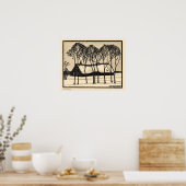 Bauernhof im Schnee - Julie de Graag Poster (Küche)