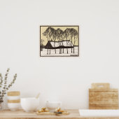 Bauernhof im Schnee von Julie de Graag Poster (Küche)