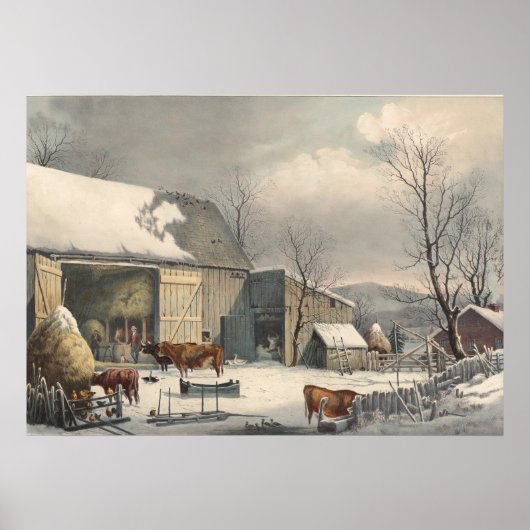 Bauernhof im Winter - GH Durrie Fine Art Poster (Vorne)