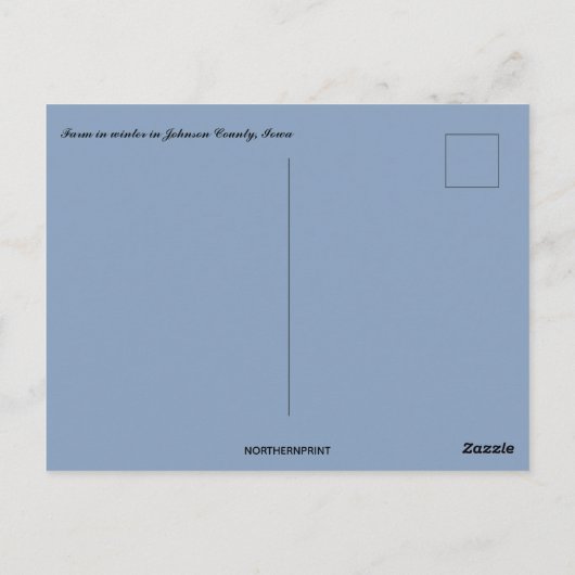 Bauernhof im Winter im Johnson-Landkreis Iowa Postkarte (Rückseite)