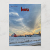 Bauernhof im Winter im Johnson-Landkreis Iowa Postkarte (Vorderseite)
