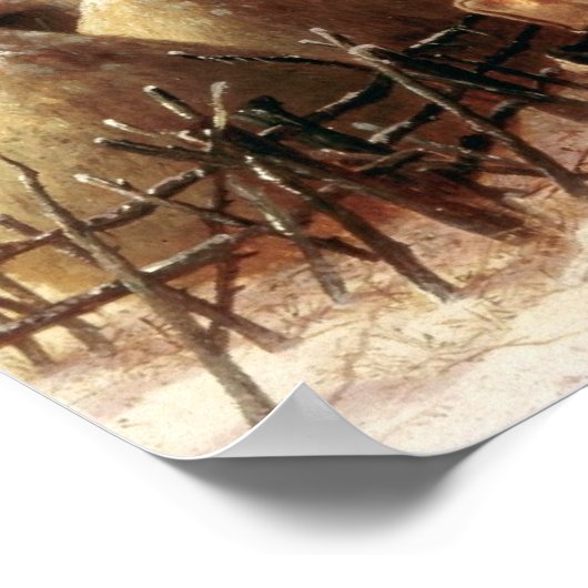 Bauernhof im Winter Poster (Ecke)