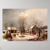 Bauernhof im Winter Poster (Vorne)