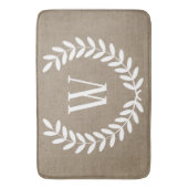 Bauernhof Imitate Burlap White Laurels Badematte (Vorderseite Vertikal)