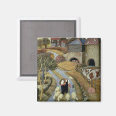 Bauernhof in der französischen Straße Magnet (Vorderseite/Rückseite)