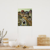 Bauernhof in der französischen Straße Poster (Küche)