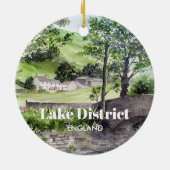 Bauernhof in der Nähe von Thirlmere, Lake District Keramik Ornament (Hinten)