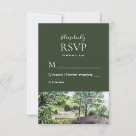 Bauernhof in der Nähe von Thirlmere Wedding Respon RSVP Karte