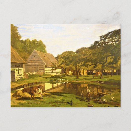 Bauernhof in der Normandie von Claude Monet Postca Postkarte (Vorderseite)
