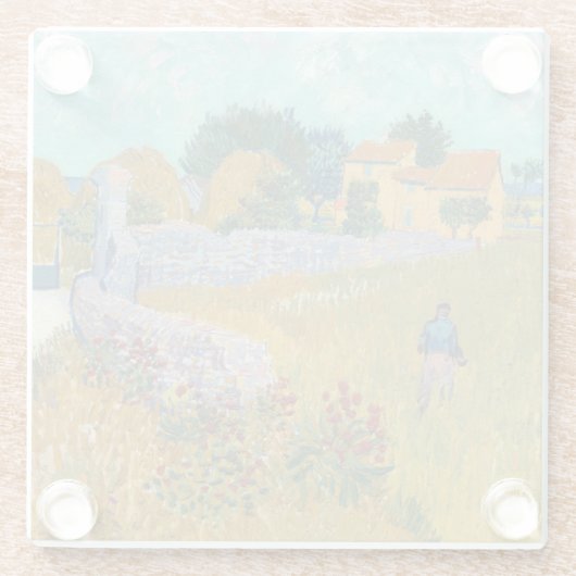 Bauernhof in der Provence | Vincent van Gogh Glasuntersetzer (Rückseite)
