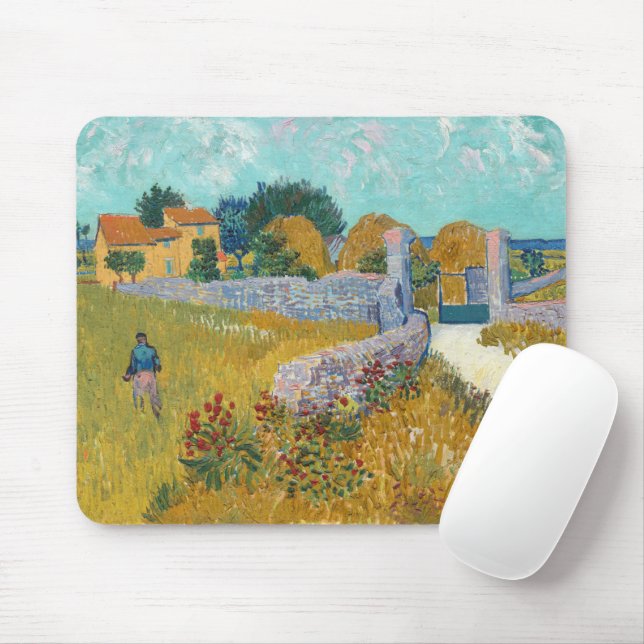 Bauernhof in der Provence | Vincent Van Gogh Mousepad (Mit Mouse)
