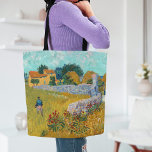 Bauernhof in der Provence | Vincent Van Gogh Tasche<br><div class="desc">Bauernhaus in Provence (1888) von dem niederländischen Postimpressionisten Vincent Van Gogh. Originelles Kunstwerk ist ein Ölgemälde auf der Leinwand,  das in lebhaften goldenen Gelben und Aqua-Blautönen gemalt wird. Verwenden Sie die Entwurfstools,  um einen benutzerdefinierten Text hinzuzufügen oder das Bild zu personalisieren.</div>