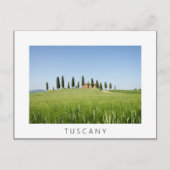 Bauernhof in der Toskana mit Zypressen, weiße Post Postkarte (Vorderseite)