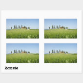 Bauernhof in der Toskana, rechteckiger Aufkleber (Blatt)