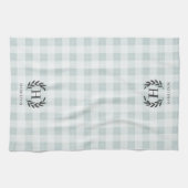 Bauernhof Kariert Laurel Monogram & Name Geschirrtuch (Horizontal)