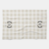 Bauernhof Kariert Laurel Monogram & Year etabliert Geschirrtuch (Horizontal)