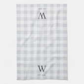 Bauernhof Kariert Monogramm & Jahr etabliert Geschirrtuch (Vertikal)