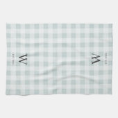 Bauernhof Kariert Monogramm & Jahr etabliert Geschirrtuch (Horizontal)