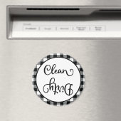 Bauernhof Kariert Schwarz-weiß sauber Geschirrspül Magnet (In Situ (Geschirrspüler))