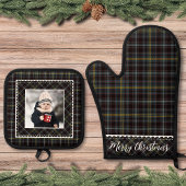 Bauernhof Kariertes Foto Ofenhandschuh & Topflappen-Set