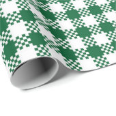 Bauernhof kariertes, grünes, rustikales Büffelmust Geschenkpapier (Rolleneckpunkt)