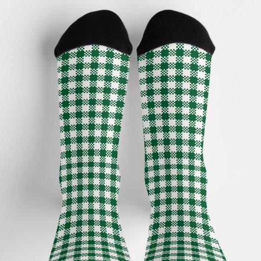 Bauernhof kariertes, grünes, rustikales Büffelmust Socken (Oben)