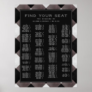 Bauernhof Karo Alphabetische Hochzeitssattelkarte Poster