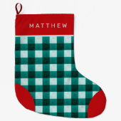 Bauernhof Karo Aquamarin Green Buffalo Kariert mit Großer Weihnachtsstrumpf (Vorderseite)