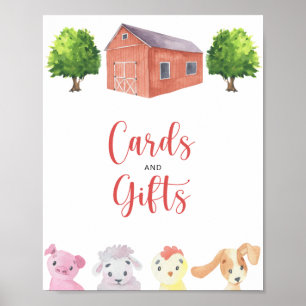 Bauernhof - Karten und Geschenke Babydusche Poster