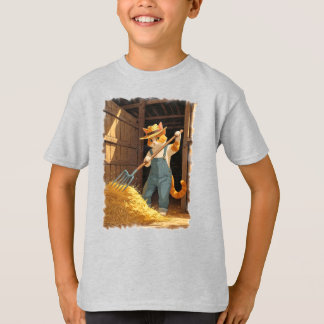Bauernhof Katze in der Scheune mit Heu! T-Shirt