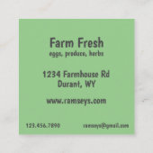 Bauernhof Kohl Gemüsepflanze Quadratische Visitenkarte (Rückseite)