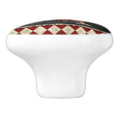 Bauernhof Küche Rooster Red Gold Blue Chalkboard Keramikknauf (Seitenansicht)