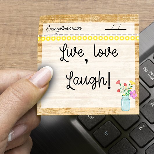 Bauernhof, Lampen und Blume 3" x "3 Post-it Klebezettel