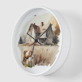 Bauernhof Land Aquarell Landtiere Küche Uhr (Winkel)