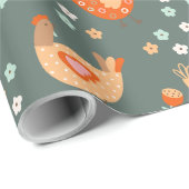 Bauernhof Land Folklore Kunst Geschenkpapier (Rolleneckpunkt)