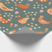 Bauernhof Land Folklore Kunst Geschenkpapier (Ecke)