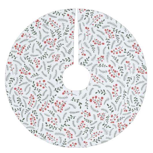 Bauernhof Land rot-weiß-grün Laub Muster Polyester Weihnachtsbaumdecke (Vorderseite)