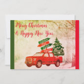 Bauernhof Land Vintager roter Lkw Weihnachten (Vorderseite)