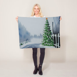 Bauernhof Land Weihnachten Farbe Fleecedecke