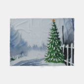 Bauernhof Land Weihnachten Farbe Fleecedecke (Vorderseite (Horizontal))