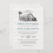 Bauernhof Landhausskizze Einladung (Vorne/Hinten)