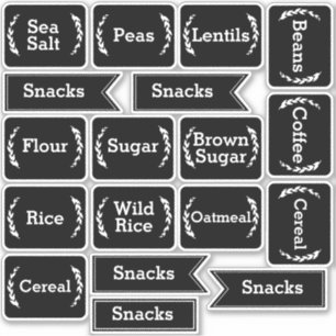 Bauernhof Laurels & Black Pantry Storage Label