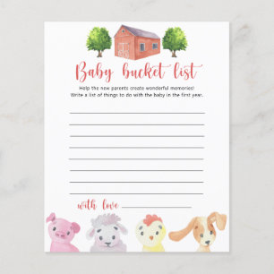 Bauernhof - Liste der Baby-Eimer