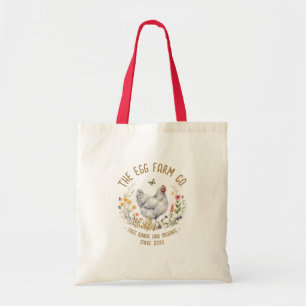 Bauernhof-Logo-Tragetasche Wasserfarbe Graue Henne Tragetasche