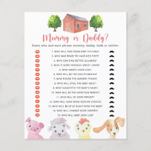 Bauernhof - Mama- oder Papa-Baby-Duschspiel